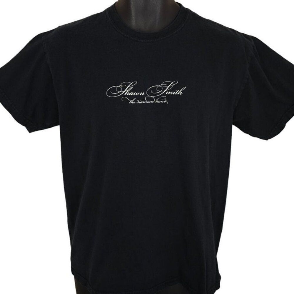 Vintage Shawn Smith T Shirt Mens Size Medium Black Y2K The Diamond Hand Indie